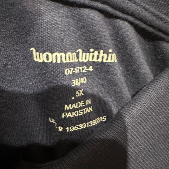 NWT Woman Within Size 5X Navy Polo PolyCotton Blend Easy Care Work Office School - Picture 5 of 11